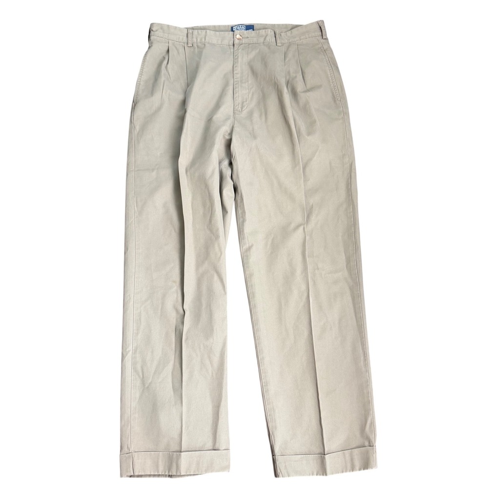 Polo Ralph Lauren Hammond Pant Mens 38x28.5 Khaki Tan Pleated Chino Trousers